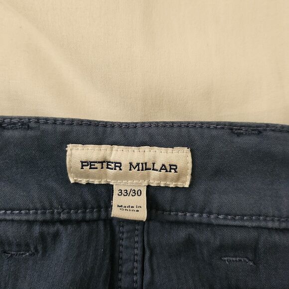 Peter Millar Pants Mens 33 Navy Signature Sateen Five Pocket Classic Fit Stretch - Picture 2 of 11